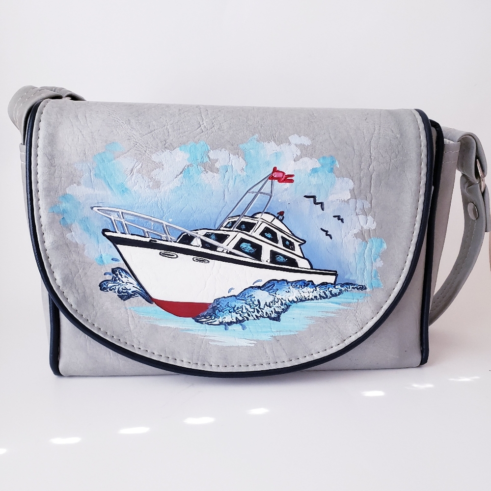 Vintage Original Florida Keys Gray Handbag - Picture 8 of 15